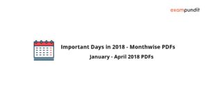 Important Days in 2018 with Theme Monthly PDFs